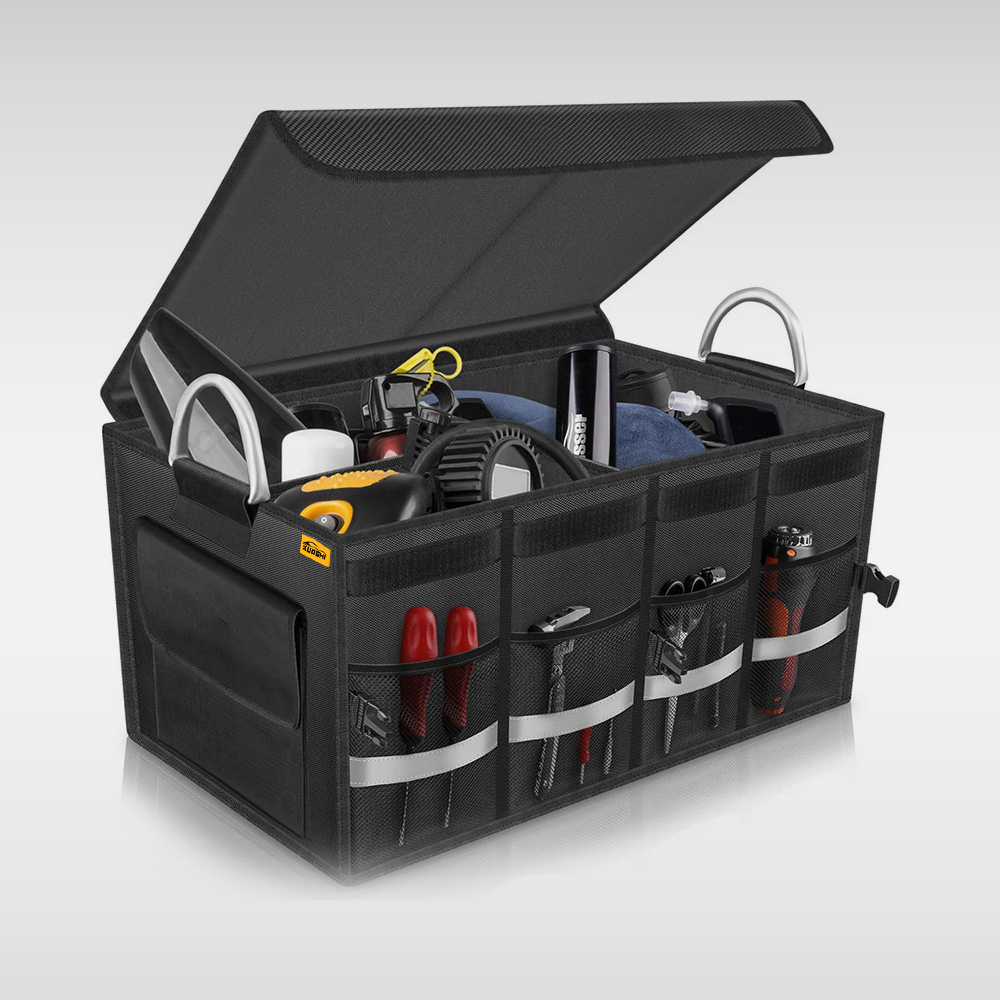KUOSHI Custom Aluminum Handle Car Trunk Organizer With Lid Manufacturers