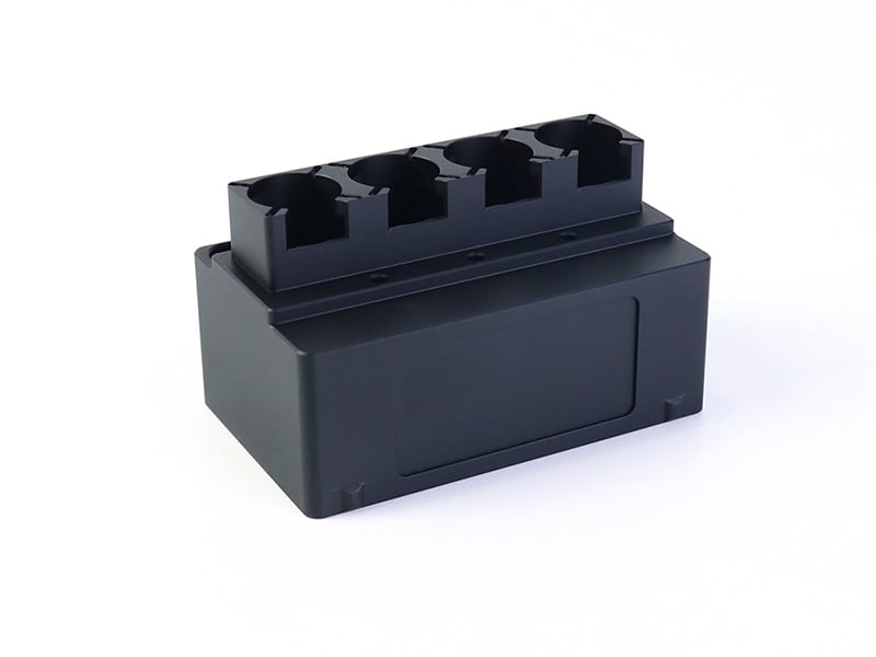 Black Anodized 6061-T6 Housings: Four Thin Walls, Bore Fit Control