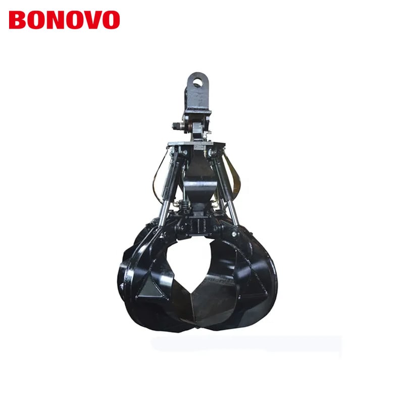 BONOVO  Multifunctional Hydraulic Orange Peel Five Tines multi-lobe clamp Excavator Attachment