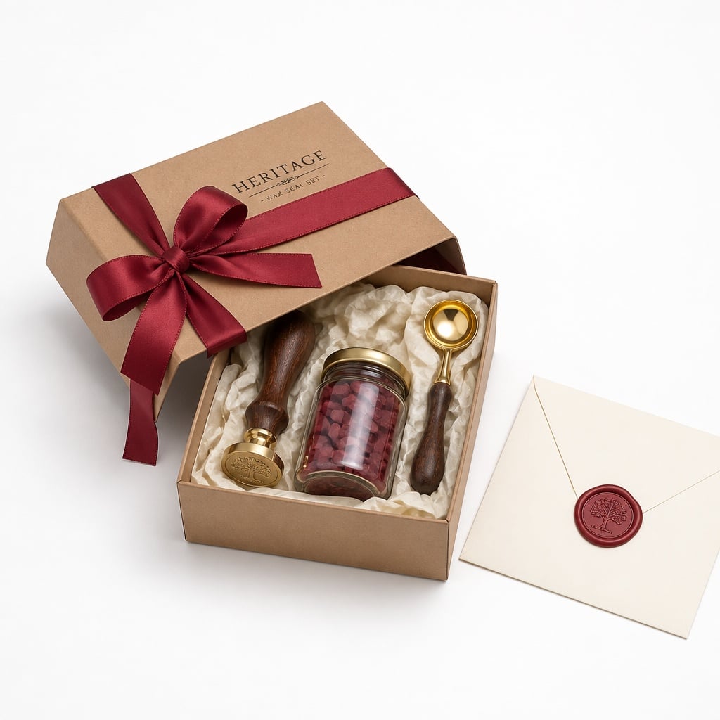 Wax Seal Stamp Sealing Wax Kit with Wooden Handle for Wedding Invitation Craft