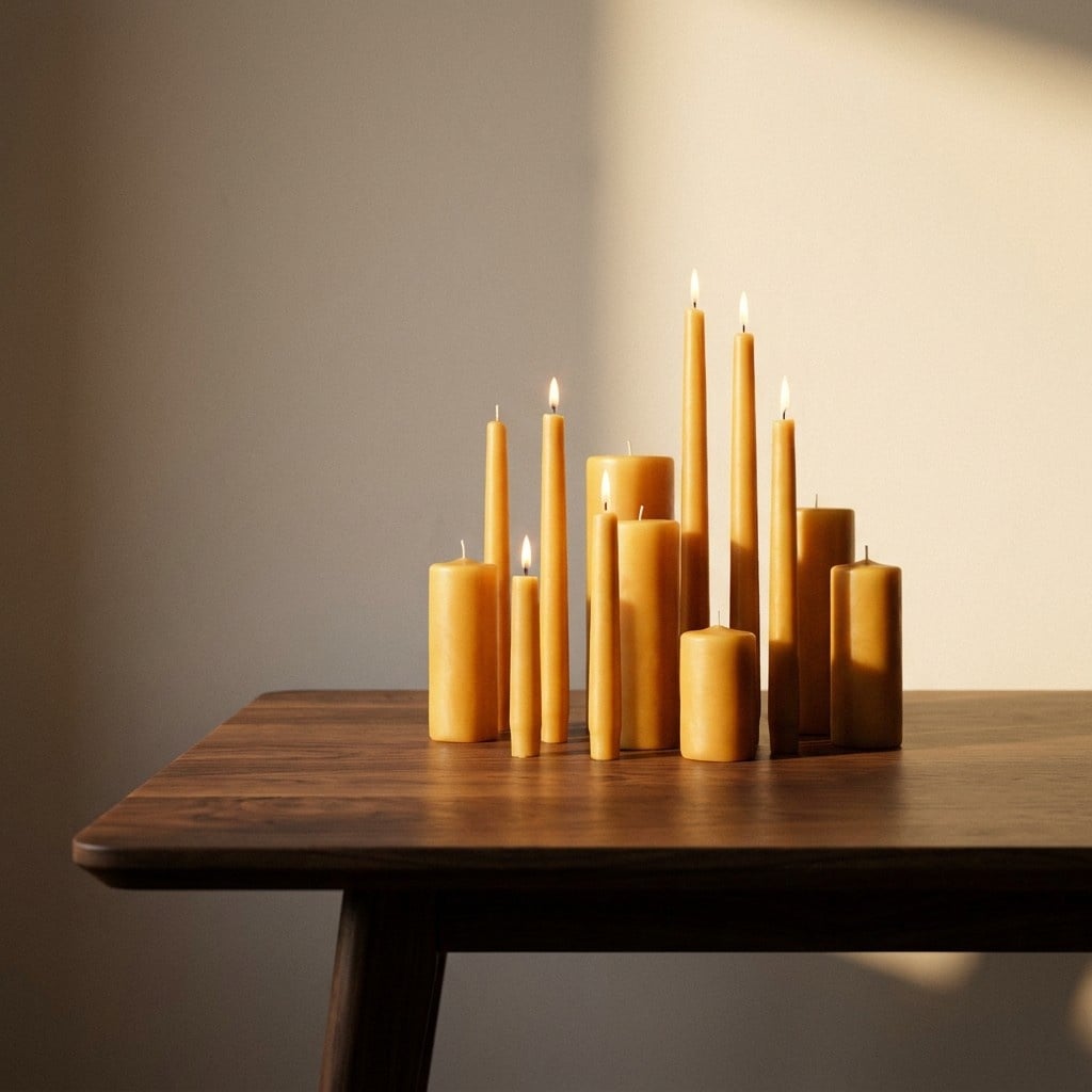 Beeswax Taper Church Candle 100 Natural Pure for Wedding Altar Service