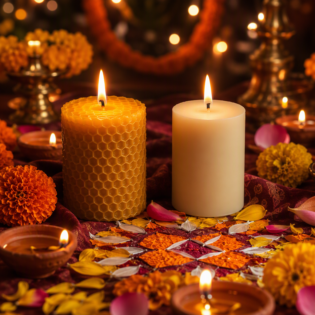 Diwali's Covenant of Light: The Blessing Beauty of Natural Beeswax and Soy Wax Candles