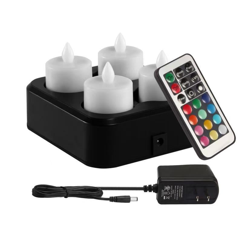 Flammenlose LED-Tee-Lichter mit Farbwechsel und induktiver Aufladung für Hochzeit und Feier