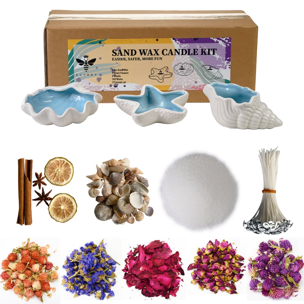 Pearled DIY Candle Making Kit with Ceramic Disc DIY Candle Sets Gift Idea