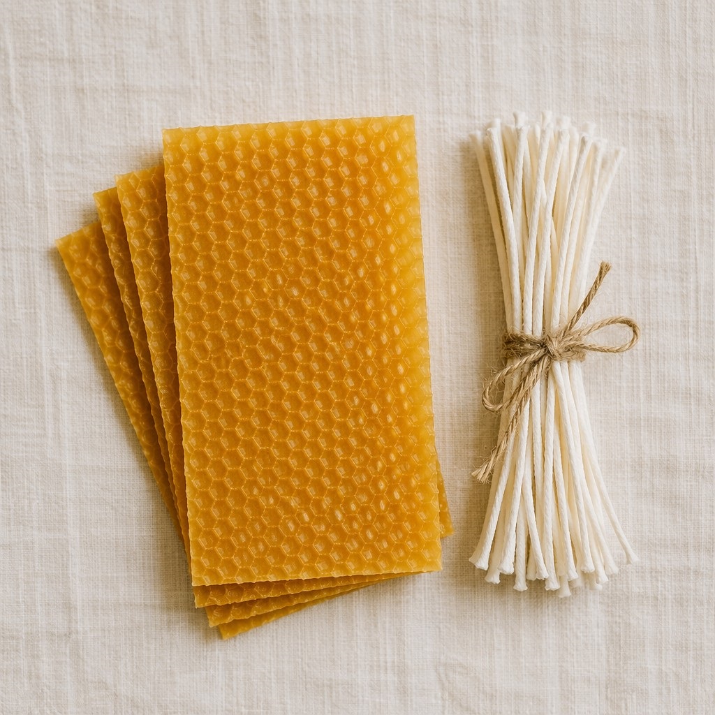 Kit fai-da-te per la produzione di candele con fogli di cera d'api, facile da usare, senza fusione, per progetti creativi e decorazione domestica