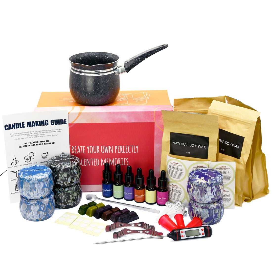 Natural Soy Wax DIY Candle Making Kit Complete for Beginners Gift Craft
