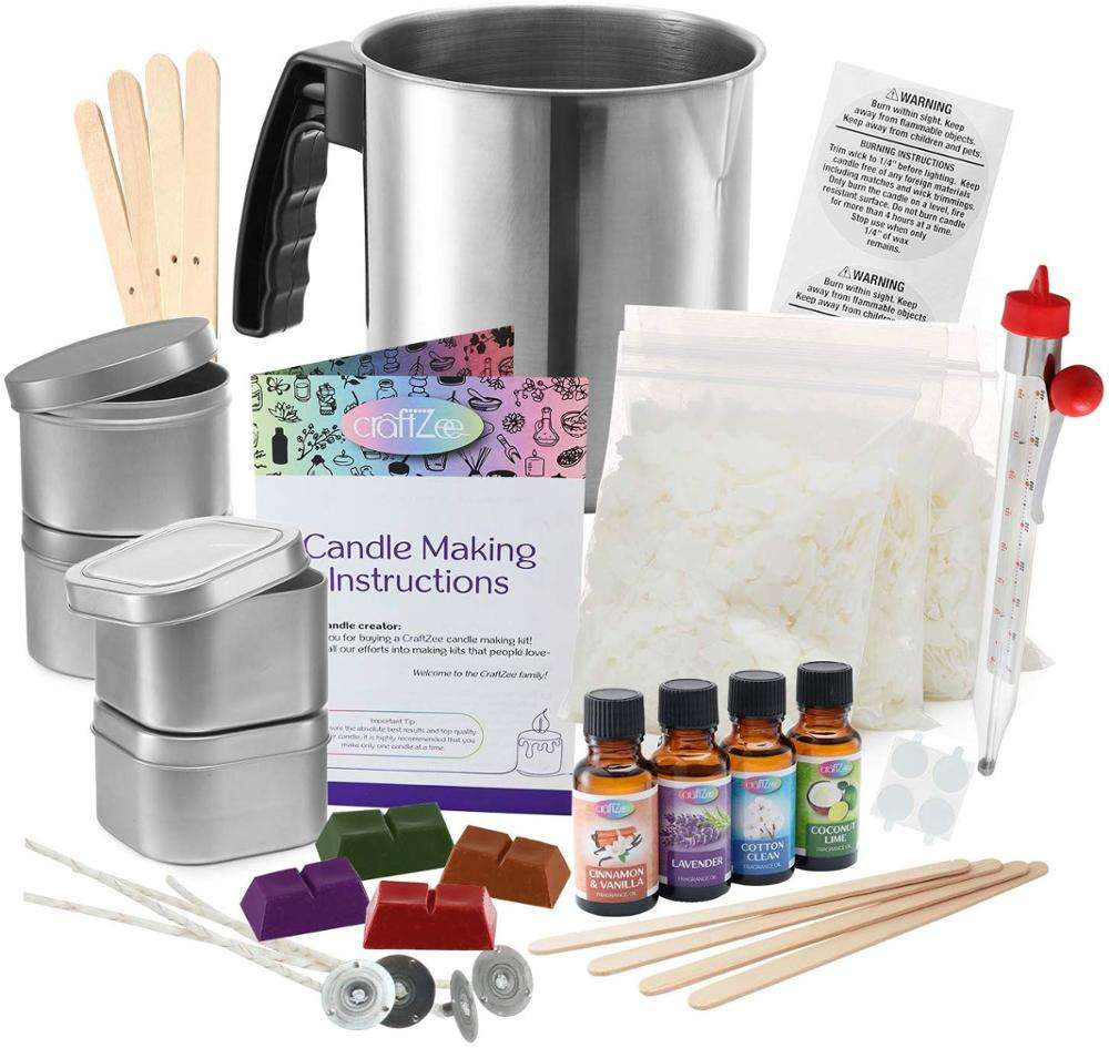  Soy Wax DIY Candle Making Kit Complete Starter Set with Wax Wicks Scents Tools