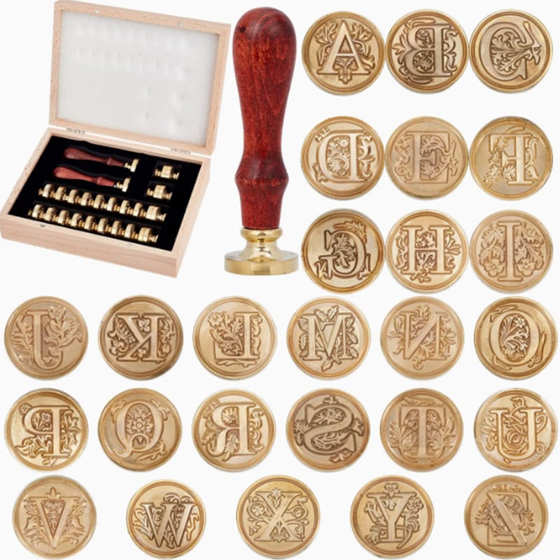 Seal Wax Set Complete with Stamp Spoon Wicks for Wedding Invitations Letters