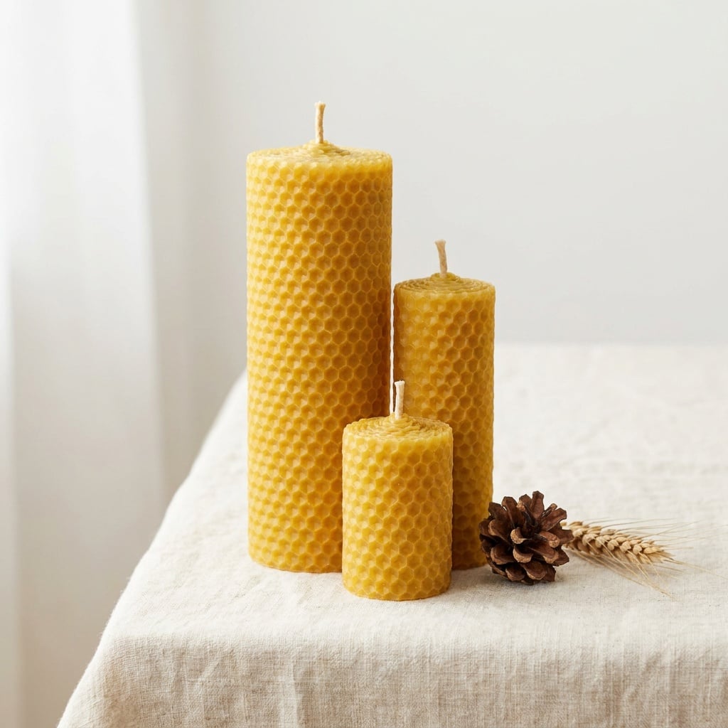 Pure Beeswax Rolled Wax Sheets for Handmade Candle Making DIY Craft
