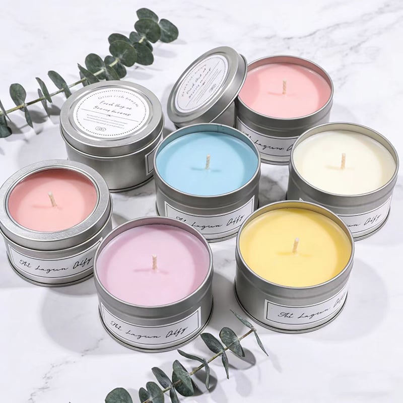Tin Candle Handmade Natural Soy Wax Scented Candle for Home Decor Gifts