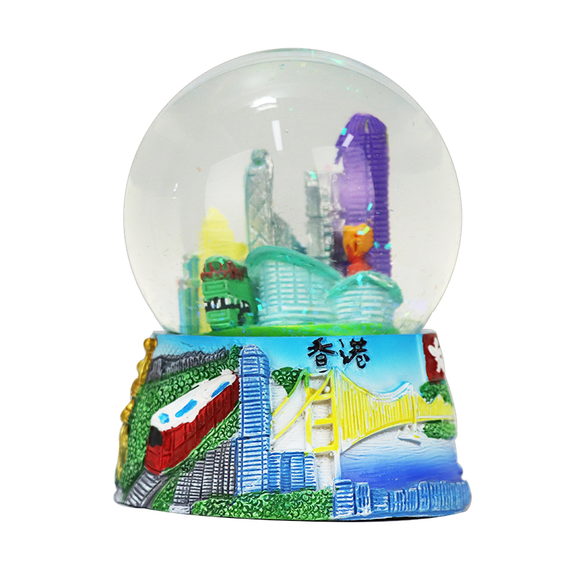 Hong Kong Cityscape Snow Globe - Travel Souvenir