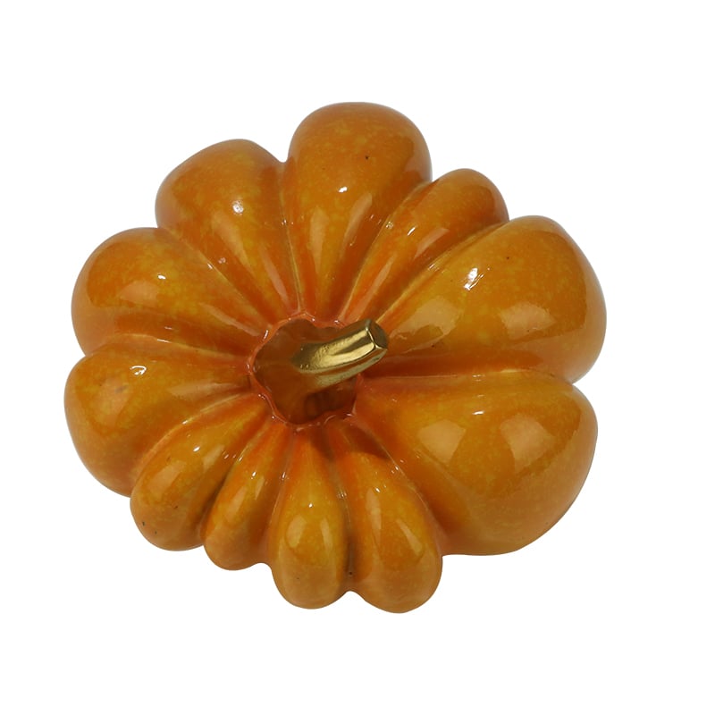 Resin-pummeske med gylden stok - Elegant Halloween-dekoration