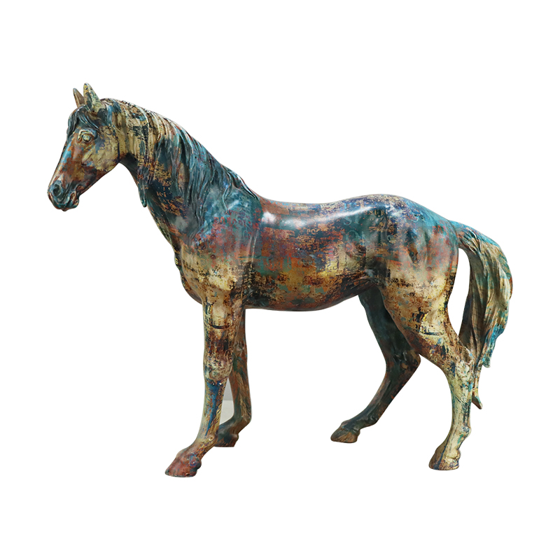 Resin Colorful Horse Figurine - Artistic Equestrian Decor