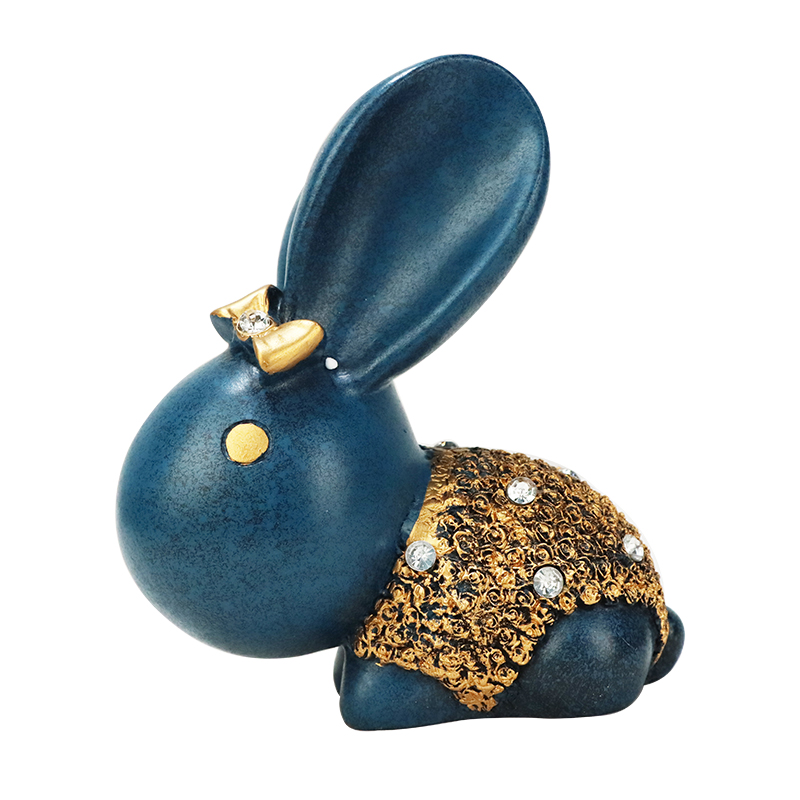 Resin Decorative Rabbit Figurine - Elegant Home Decor