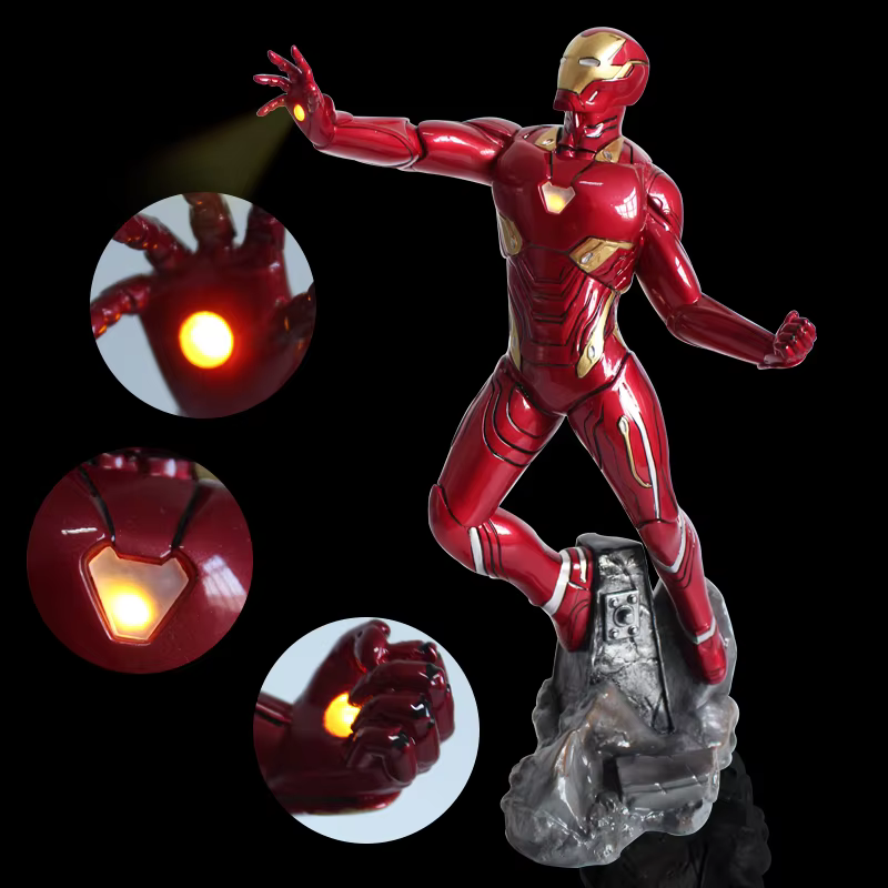 Wholesale Custom America Superhero Resin Crafts Luminous Statue Souvenirs Figurines Home Office Tabletop Decoration supplier