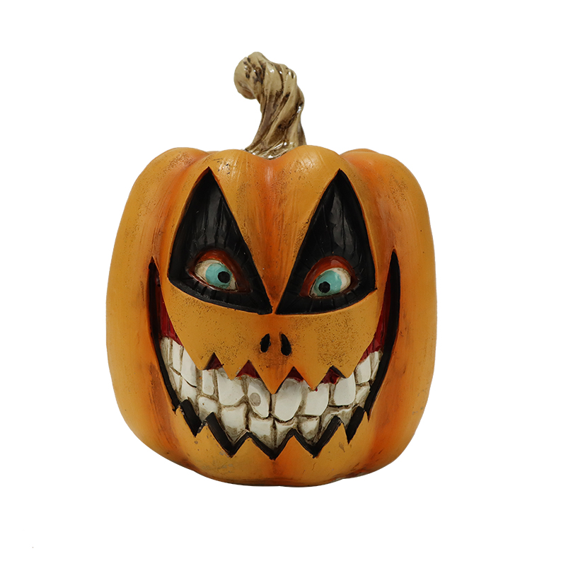 Resin Halloween Græskar Figurine - Skræmmende Sjov Dekor (Stil 1)