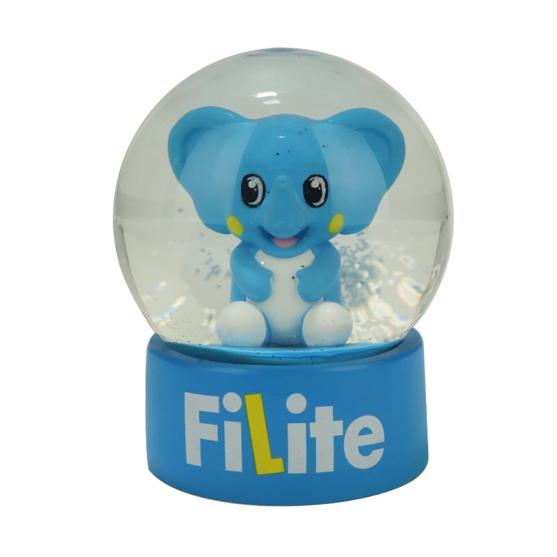 Blue Elephant “FiLite” Snow Globe - Playful Decor