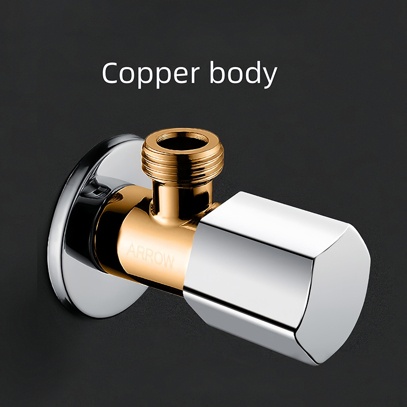 Wholesale brass angle valve 1/2 inch cold hot water bathroom Extended angle cock valve AE5214