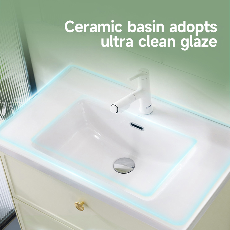 Bathroom Vanities Furniture Modern Waterproof Drawer Storage Cabinet Washroom Sink and Cabinet QingTian Series