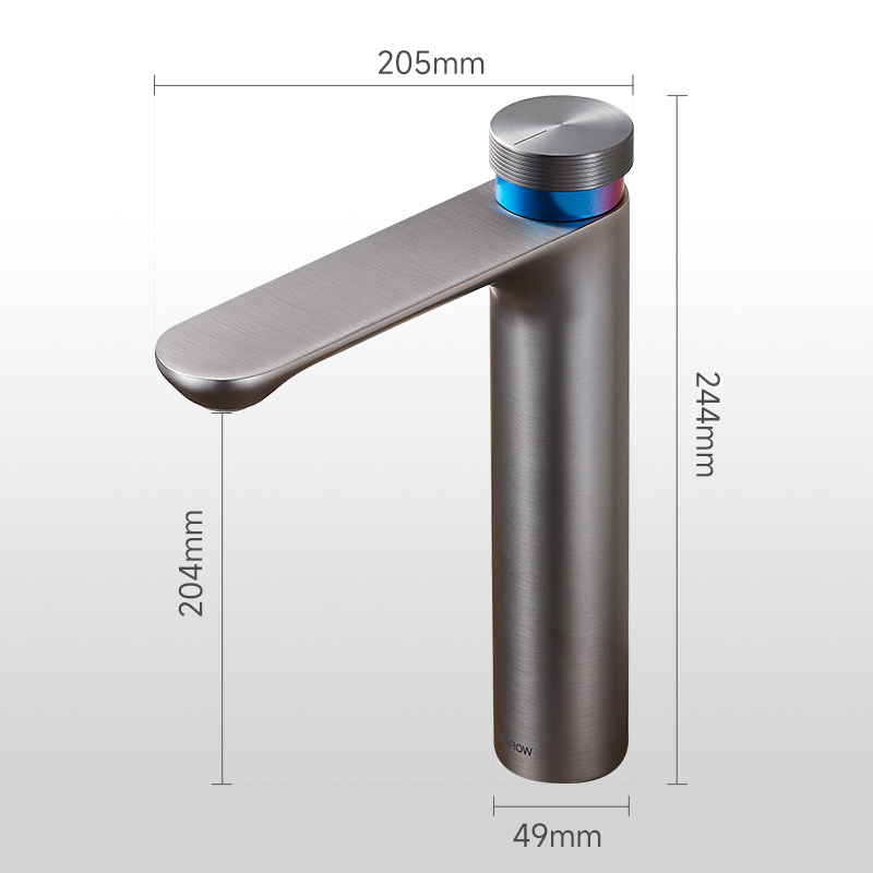 Temperature Bathroom Colorful Mixer Tap Deck Mounted Wash Sink Taps Hot And Cold Tap Gun Gray Waterfall Faucets AMP11872-1AGG