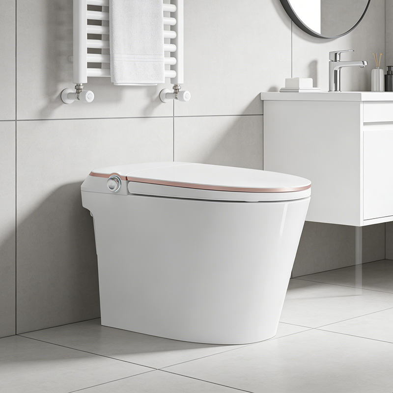 Automatyczny czujnik do płukania toalety jednolity inteligentny bidet-toaleta z funkcją automatycznego działania, inteligentna toaleta z pilotem zdalnego sterowania i syfonem typu S