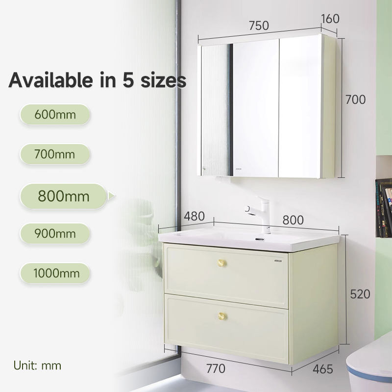 Bathroom Vanities Furniture Modern Waterproof Drawer Storage Cabinet Washroom Sink and Cabinet QingTian Series