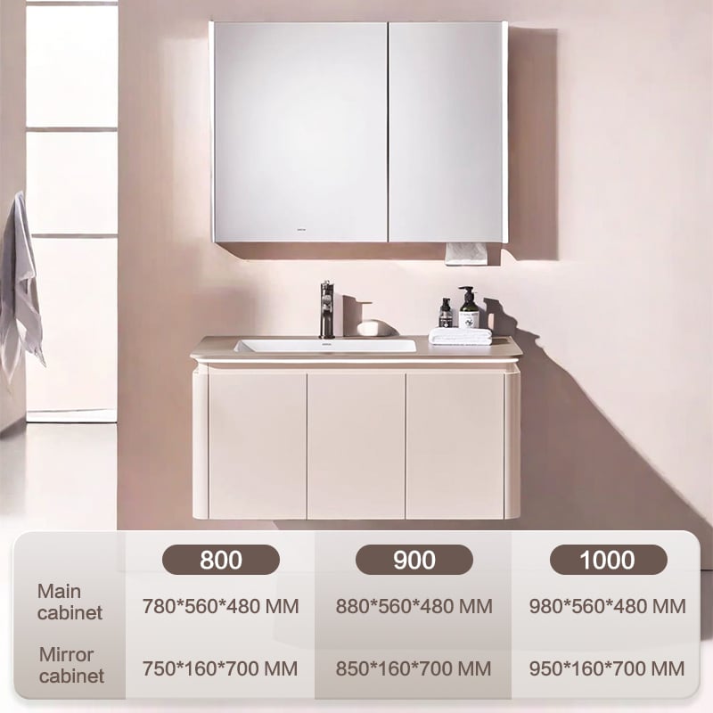 Mataas na Kalidad na Gabinete sa Banyo na Nakakabit sa Pader na May Inteligenteng Mirror mula sa Serie ng LuoHan