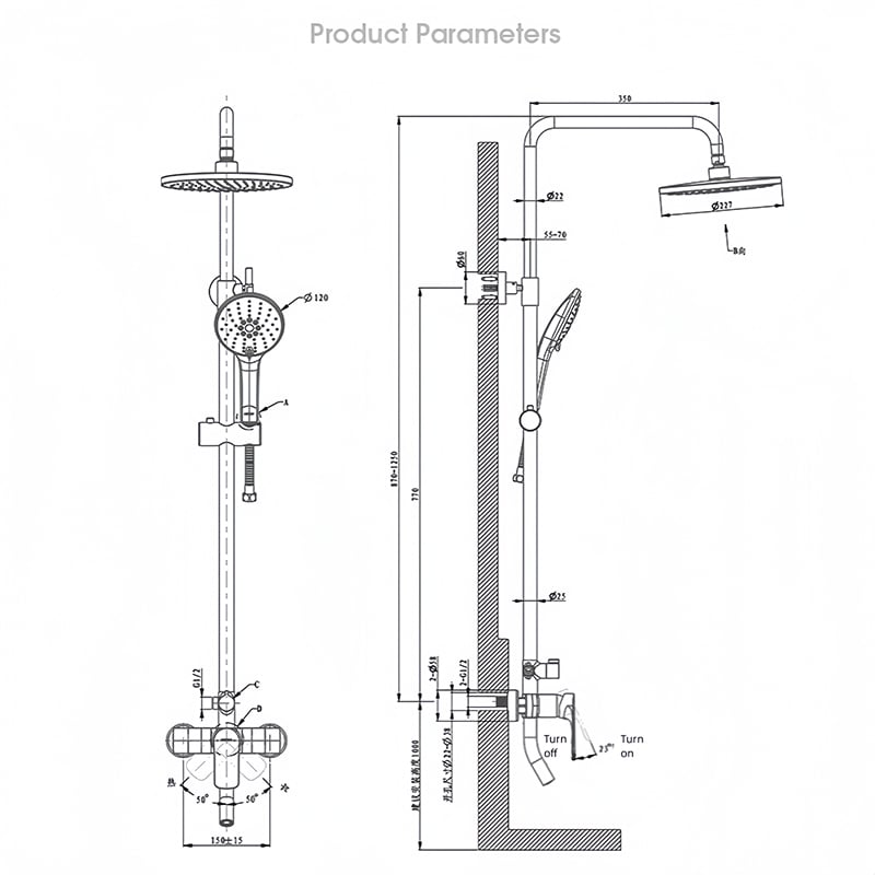 Bagong Disenyado na Shower Sprinkler para sa Baclaran Handheld High Pressure Waterfall Tubig na Sistemang May Spray Gun AE3354MS-P