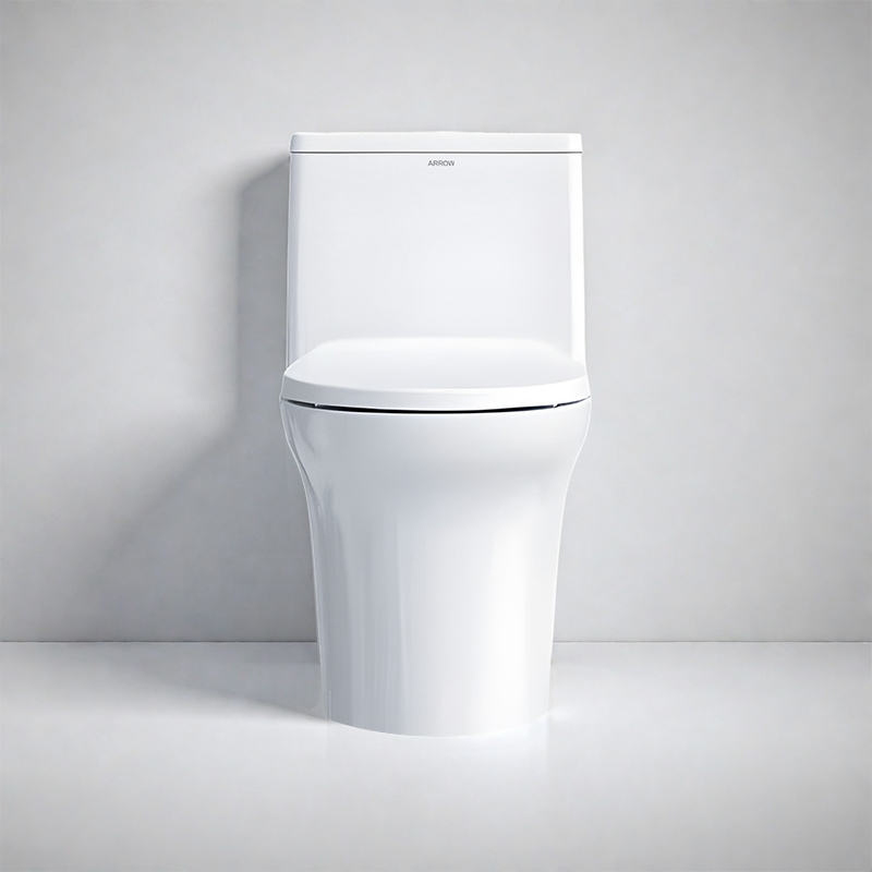 Arrow Modern Bathroom Toilet Floor One Piece Toilet Ceramic White Set S-trap Toiletwith Dual-Flush