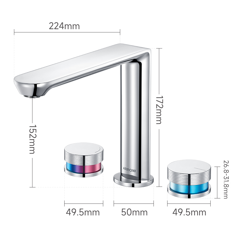 Ọjọ́ Kínní àti Agbaye Modern Luxury Bathroom Basin Faucet Hot and cold water mixer faucet brass body chrome-plated appearance AMP23872GG