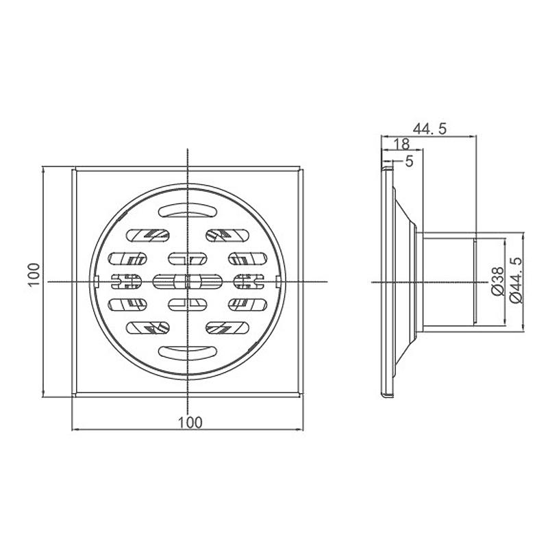 ARROW SUS 304 Room Drain with Removable Cover Bathroom Shower Floor Drain AG5136SS