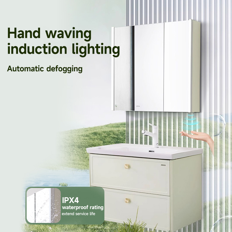 Bathroom Vanities Furniture Modern Waterproof Drawer Storage Cabinet Washroom Sink and Cabinet QingTian Series