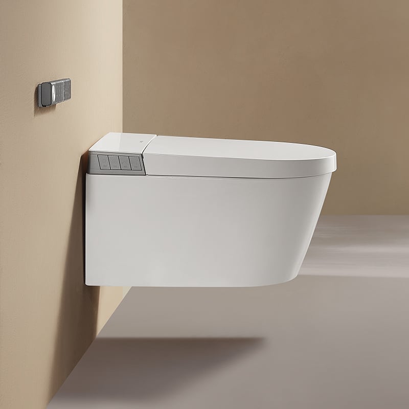 Wall-hung Wash Down Rimless P-trap Dual Flush Smart Toilet AKH1051H