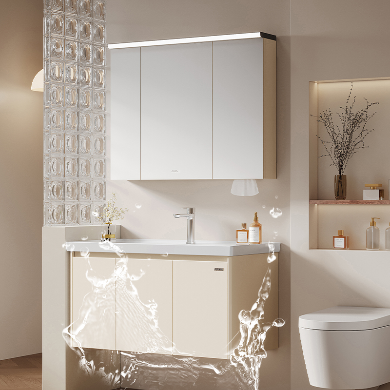 ARROW Kullumta na Gida ta Fasaha na Stainless Steel ta Daga Zazzabi na Anti-rust da Waterproof na Bathroom Vanity don Zazzabin da ke Ƙarƙashin Yanki da Floating Cabinet da LED Mirror Cabinet