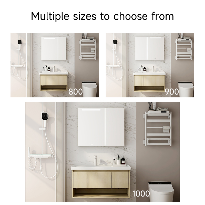  Wall-hung mounted Bathroom Cabinet with Mirror Cabinet and Basin