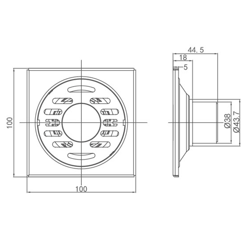 ARROW SUS 304 Room Drain with Removable Cover Bathroom Shower Floor Drain AG5138SS