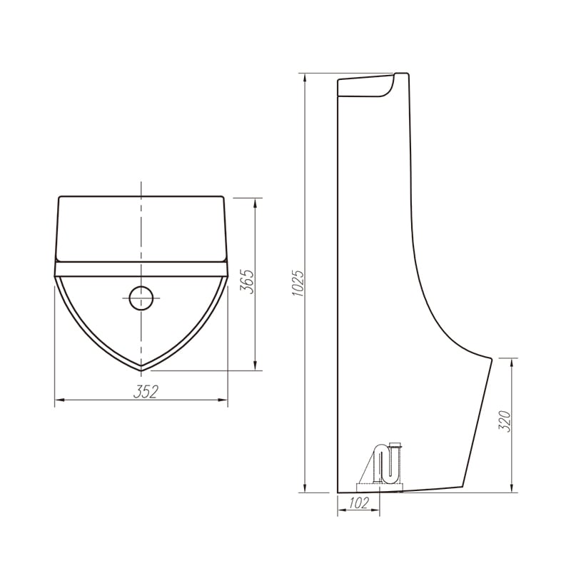 Floor Standing White Ceramic Urinal Bowl For Toilet AN635