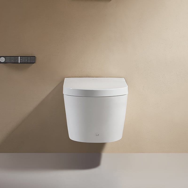 Wall-hung Wash Down Rimless P-trap Dual Flush Smart Toilet AKH1051H