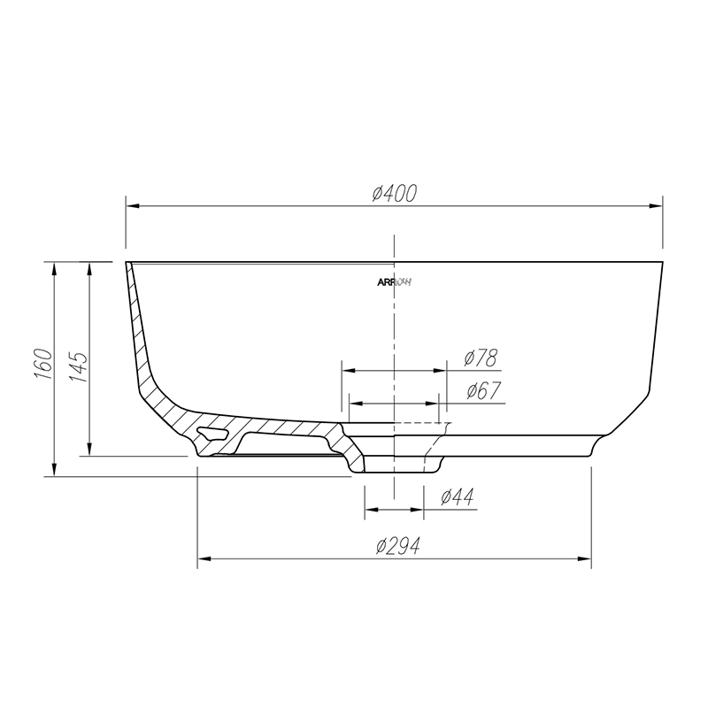 人気のアートベーシン セラミック衛生陶器 バスルームシンク 円形カウンタートップボウル AP41025B