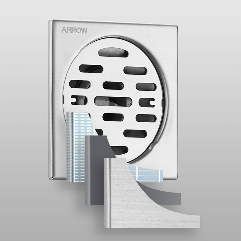 ARROW SUS 304 Room Drain with Removable Cover Bathroom Shower Floor Drain AG5136SS