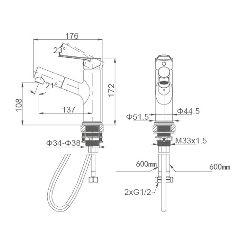Vəsiqi Çıxarılabilən Basin Faucet Istirahət və Su Sink Tap