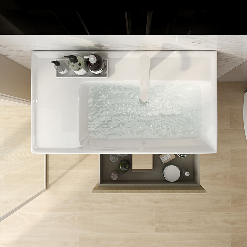 Wall-hung mounted Bathroom Cabinet with Mirror Cabinet and Basin