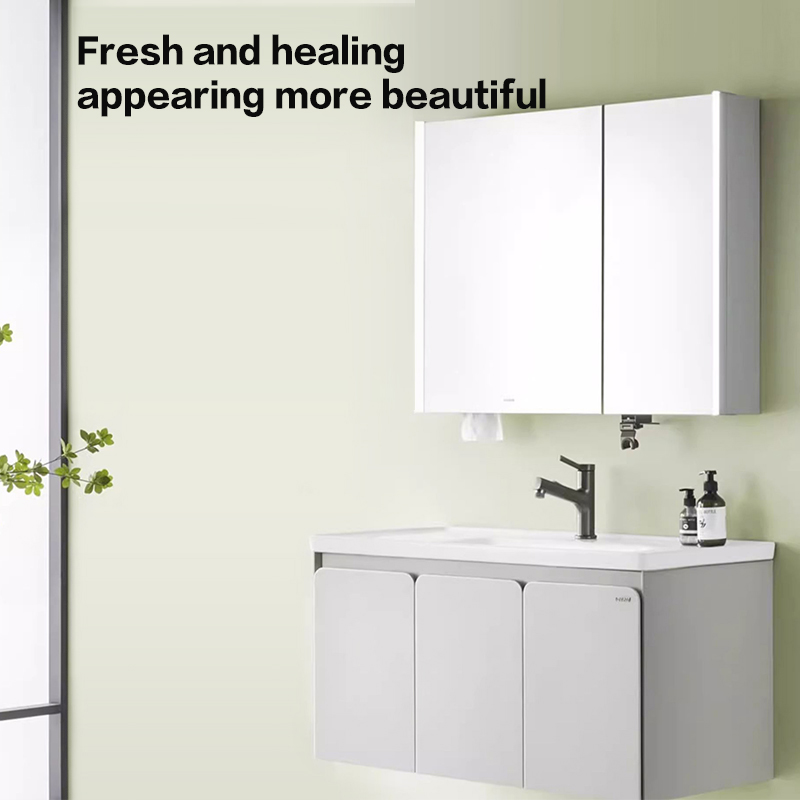 Bathroom Vanity Lighting Wall Mount Bathroom Vanity Cabinets With Mirror and Basin QingNing Series