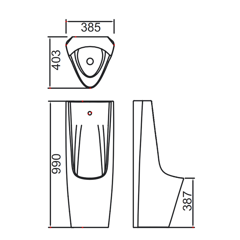 Floor Standing White Ceramic Urinal Bowl For Toilet AN651