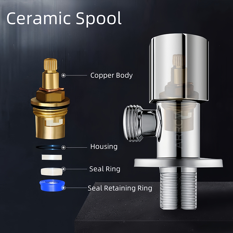 Wholesale brass angle valve 1/2 inch cold hot water bathroom Extended angle cock valve AE5214