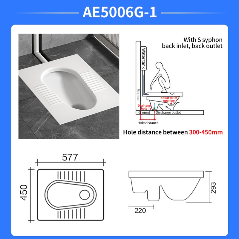 WC με κεραμική σκυτάλη για μπάνιο AE5006G-1