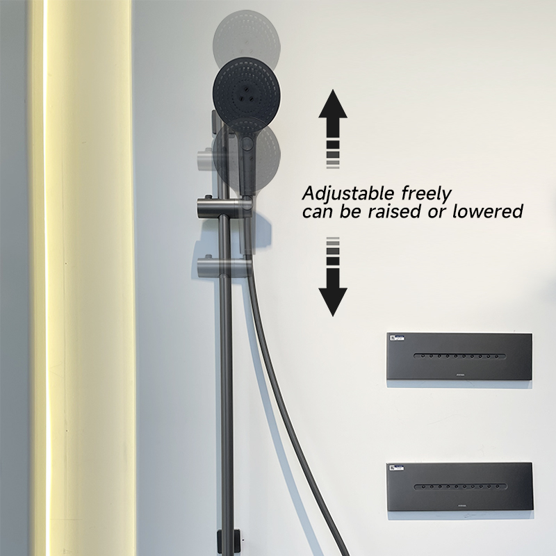 Wall Mounted Luxury Shower Set Rainfall Shower Panel System Jet Massage