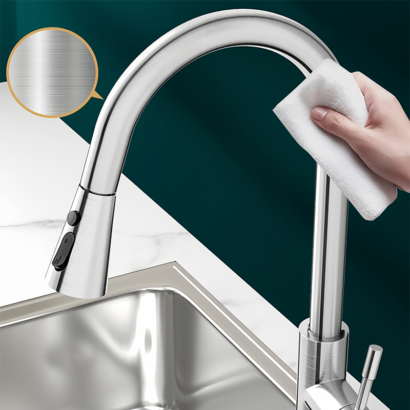New Style Pull Out Kitchen Faucet Water Faucet SUS304 Stainless Steels Hot and Cold Multiple Purification Tap AE4589
