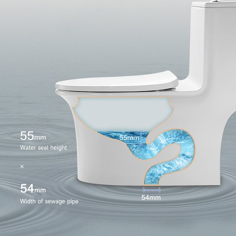 Arrow Water Closet Toilet Set Toilets Wc 1-Piece Ceramic Toilet Floor Mounted with Dual-Flush AE1205U