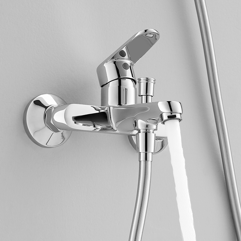 Wall Mount Exposed Single Function Shower Head Faucet Set Chrome Bath Brass Shower Faucet Set Bathroom Shower Set AG3605